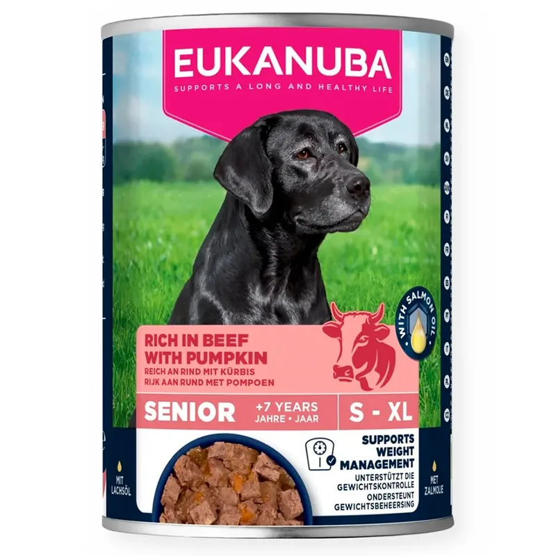 Life Care Senior Rijk Aan Rundvlees Met Pompoen Natvoer Voor Honden 400g by Eukanuba – product photo