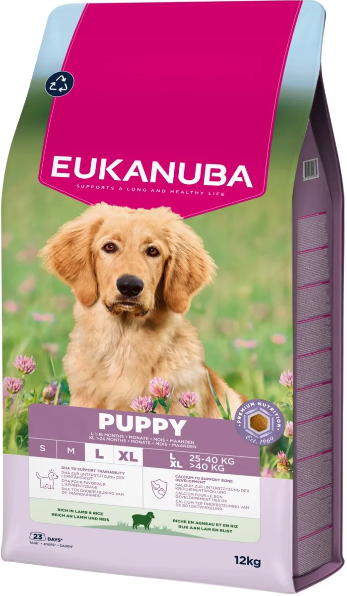 Puppy Large Breed Lam&Rijst - Hondenbrokken - 12 kg by Eukanuba – product photo 1 of 3
