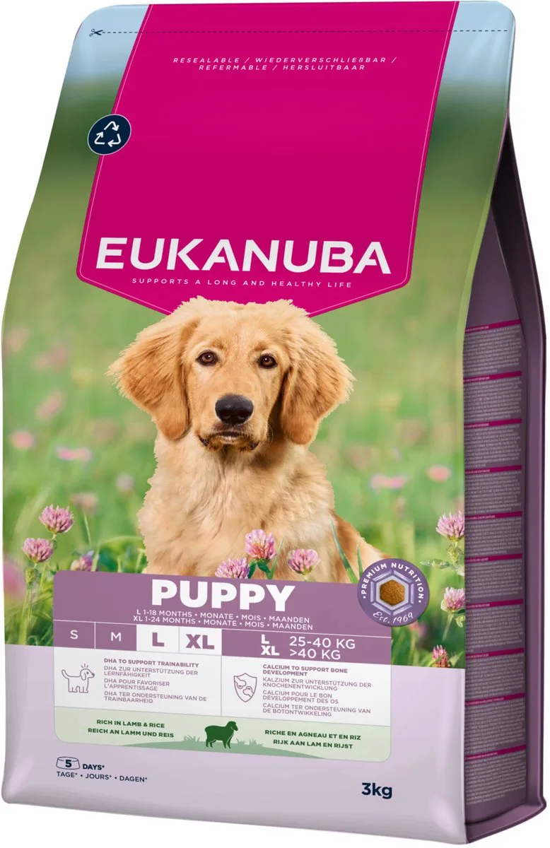 Puppy Large Breed Lam&Rijst - Hondenbrokken - 3 kg by Eukanuba – product photo