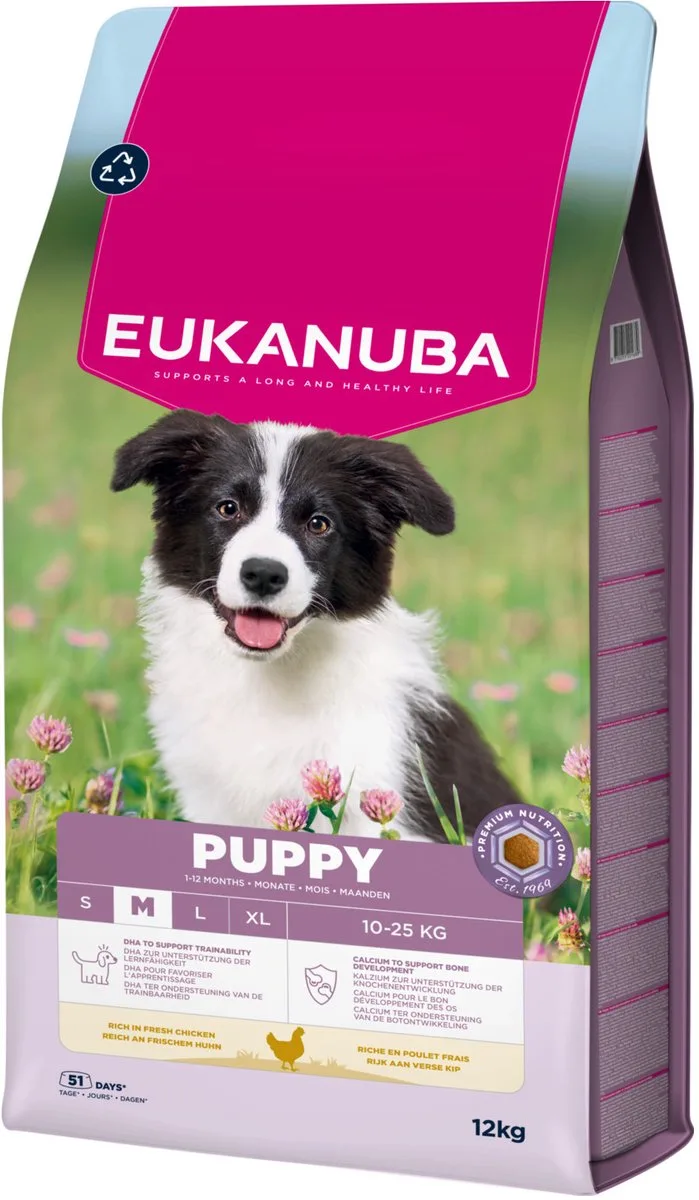Puppy Medium Breed Kip - Hondenbrokken - 12 kg von Eukanuba – Produktfoto