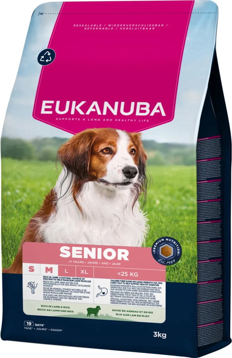 Senior Small & Medium Breed Lam&Rijst - Hondenbrokken - 3 kg by Eukanuba – product photo