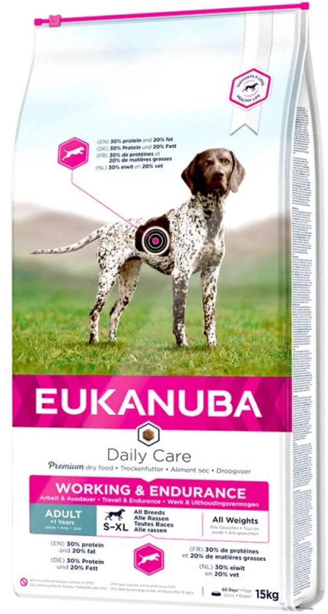 Working & Endurance - Droog Hondenvoer - 15 kg - Volledig Diervoeder by Eukanuba – product photo