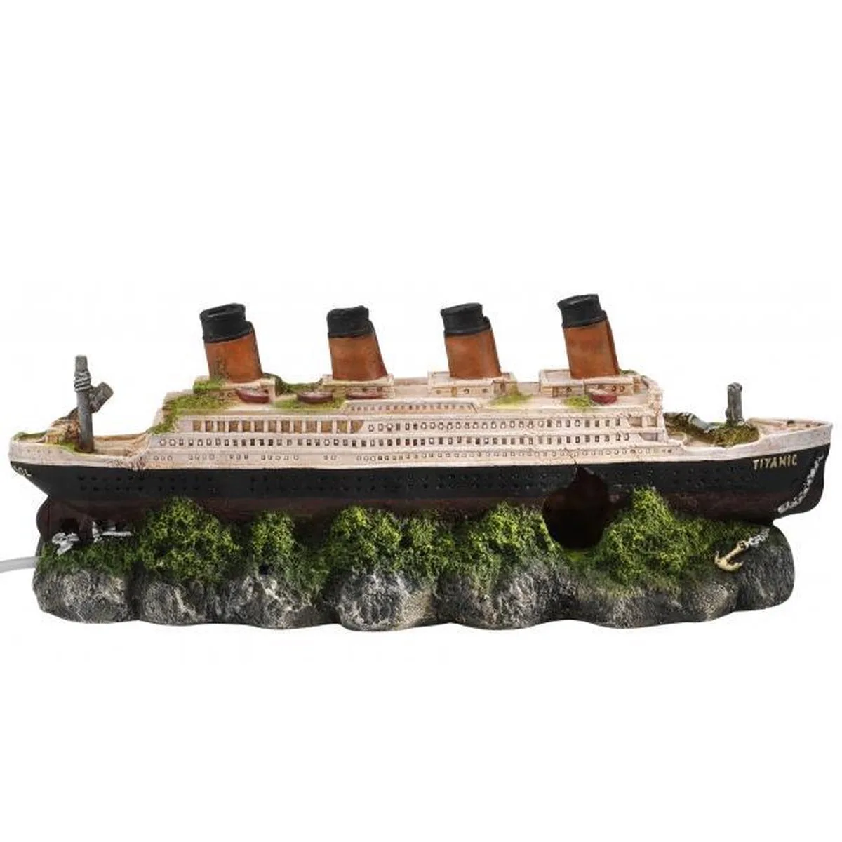 Décor. Titanic avec des bulles de 40 cm. 39x11x17 cm de Europet – photo produit