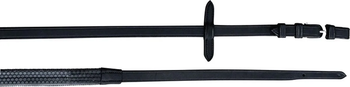 Memphis Rubber Grip Reins 5/8 Full de Euroriding en Noir – photo produit