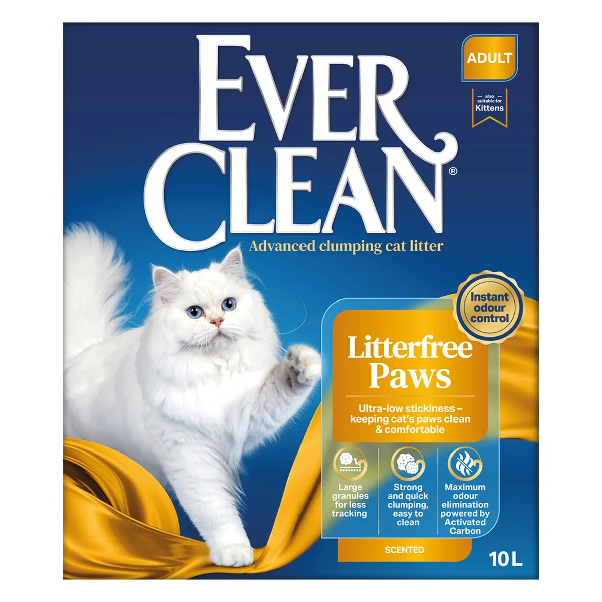 2x10l Ever Clean® Litterfree Paws Klonterende Kattenbakvulling Kat fra Ever Clean – produktbillede