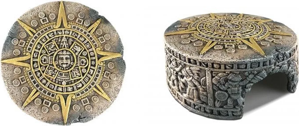 aztec kalender steen schuilgrot Ø13cmxH4,5cm från Exo Terra i Grå – produktbild