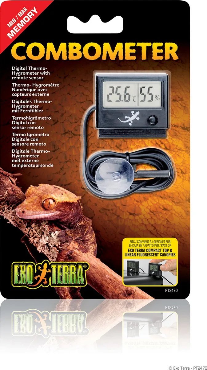 Combometer - Hygrometer de Exo Terra en Noir – photo produit