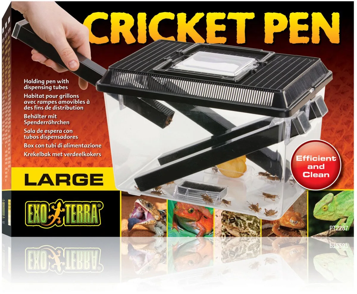 Cricket Pen L 3 Buizen En 2 Spons Zwart - Bijproducten - 30x20.5x19.5 cm de Exo Terra en Color – photo produit