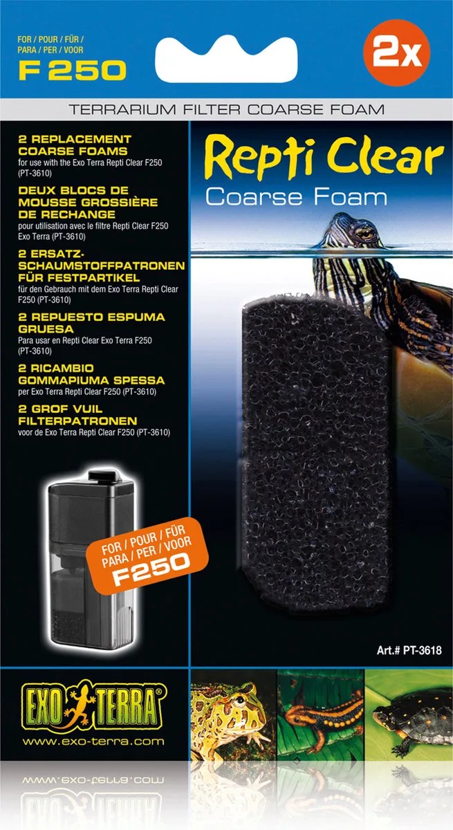 Repti Clear F250 Grobschaum Ersatz von Exo Terra in Schwarz – Produktfoto
