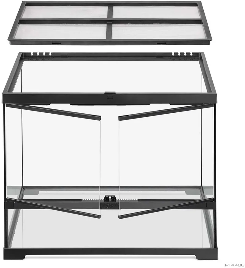 Pro Terrarium | Advanced Natural Terrarium 60×45×45 cm met 3-traps ventilatie de Exo Terra en Noir – photo produit