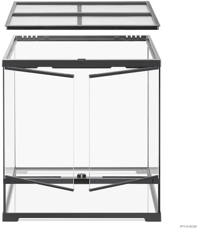 Pro Terrarium | Advanced Natural Terrarium 60×45×60 cm met 3-traps ventilatie de Exo Terra en Noir – photo produit