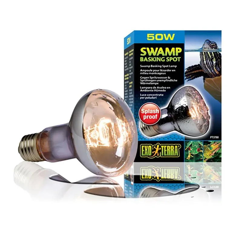 Terrariumverlichting - Reptielen - Ex Swamp Basking Spot Spatwaterdicht 75w - 6,5x6,5x10cm - 1st fra Exo Terra i Glas – produktbillede 2 af 3