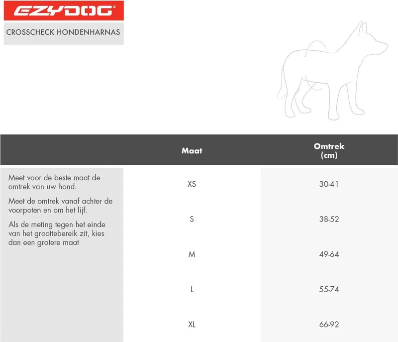Crosscheck Hondentuig - Harnas voor Honden - M de Ezydog en Rouge – photo produit