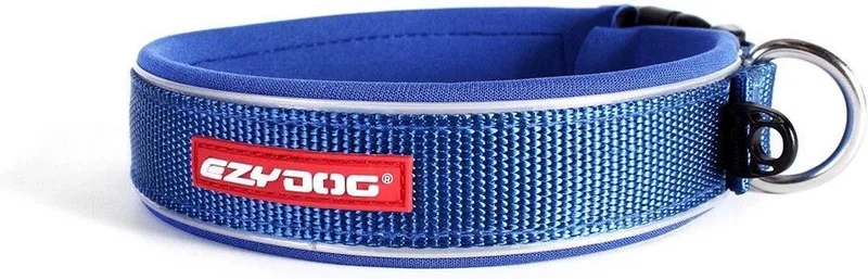 Neo Classic Hondenhalsband - Halsband voor Honden - 34-38cm de Ezydog en Bleu – photo produit