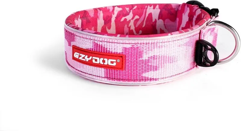 Neo Wide Brede Hondenhalsband - Halsband voor Honden - 71-81cm von Ezydog in Roze Camouflage – Produktfoto