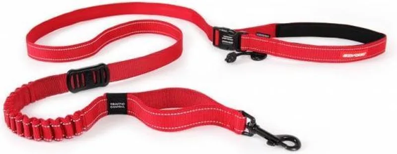 Road Runner Hardloop Hondenriem Schokdempend - Looplijn - 210x2.5cm von Ezydog in Rot – Produktfoto