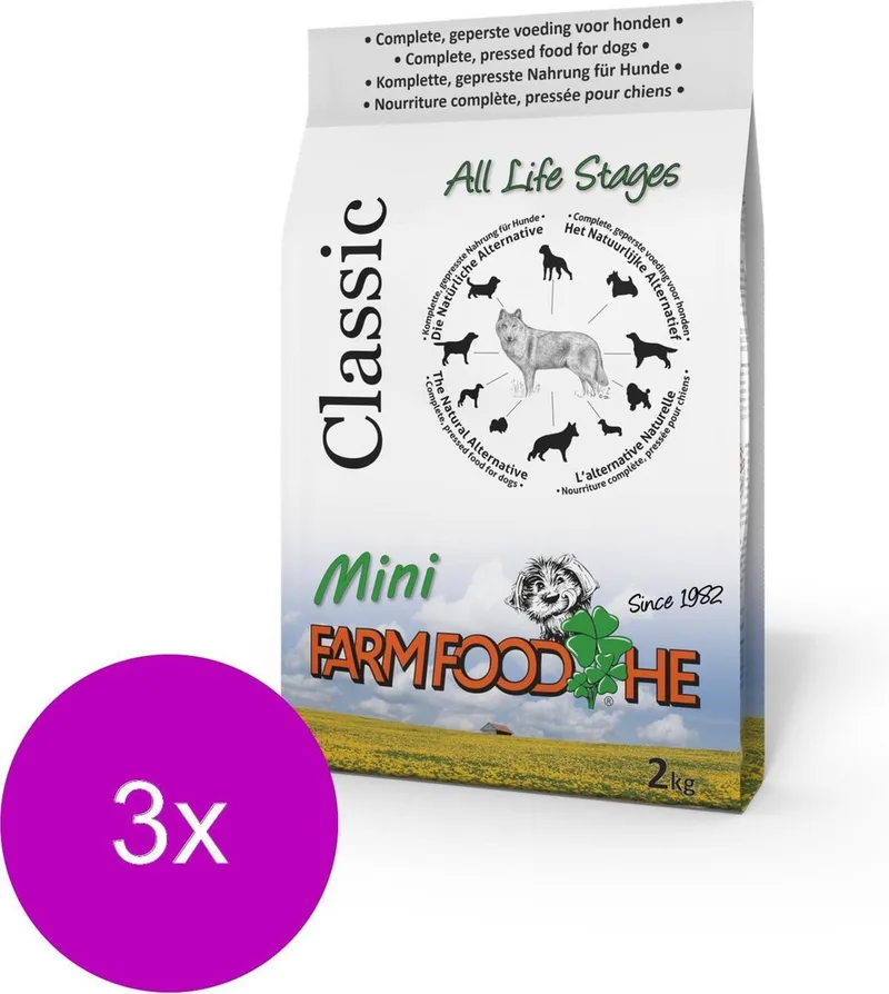 Classic Mini Rund - Hondenvoer - 3 x 2 kg by Farm Food – product photo