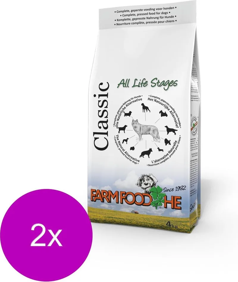 Classic Standaard Rund - Hondenvoer - 2 x 4 kg de Farm Food – photo produit