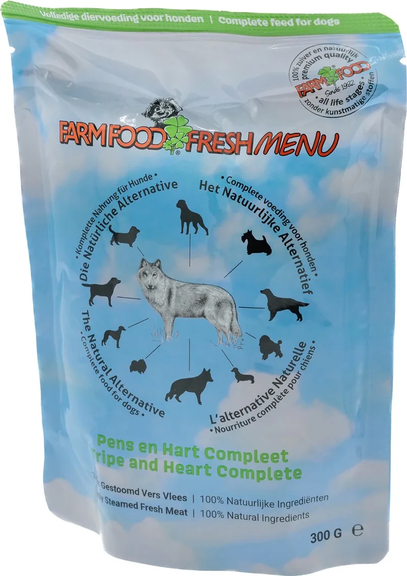 fresh menu pens / hart compleet hondenvoer 300 gr von Farm Food – Produktfoto