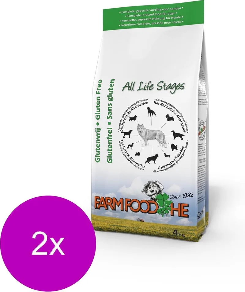 Glutenvrij Standaard Rund - Hondenvoer - 2 x 4 kg de Farm Food – photo produit
