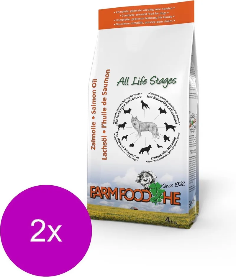 High Energy - Schotse Zalmolie - Hondenvoer - 4 kg per 2 stuks by Farm Food – product photo
