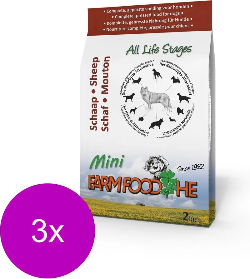Schaap Mini Lam - Hondenvoer - 3 x 2 kg de Farm Food – photo produit
