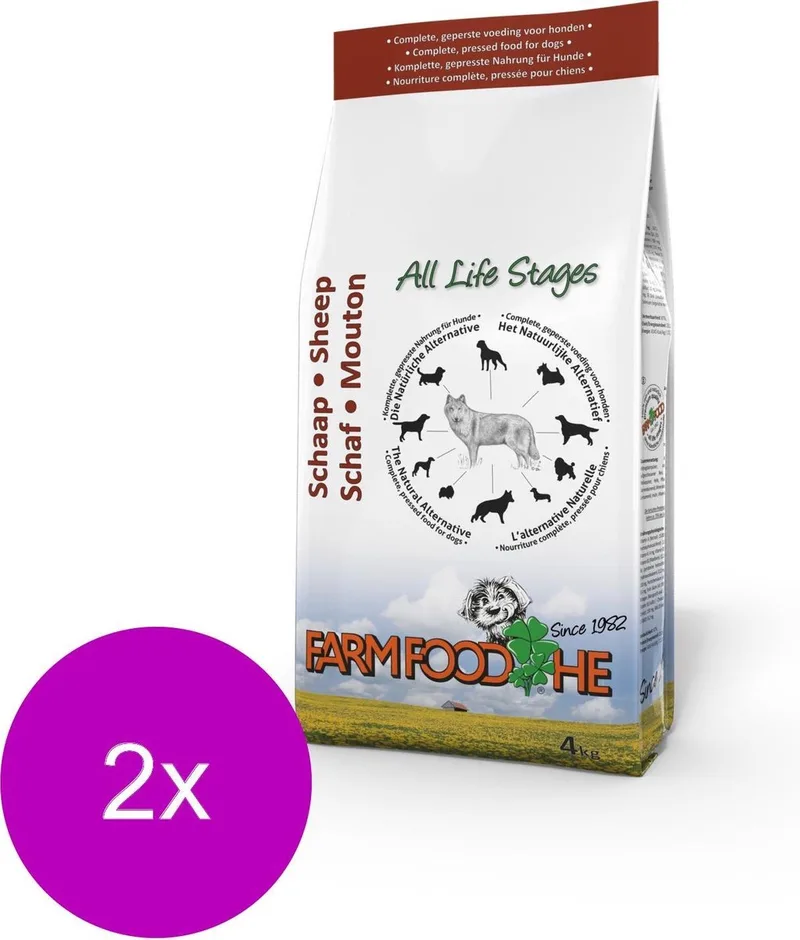 Schaap Standaard Lam - Hondenvoer - 2 x 4 kg de Farm Food – photo produit