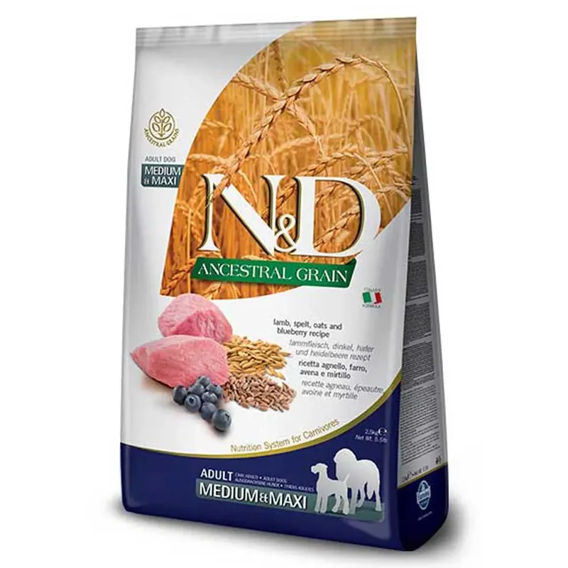 N&d Ancestral Grain Aliments à L´agneau Pour Chiens Adultes 12kg de Farmina – photo produit