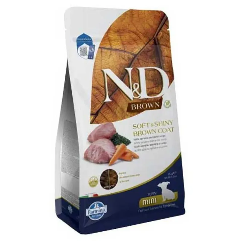 Brown Mini Hondenvoer Lam Spirulina 1.5kg de Farmina – photo produit