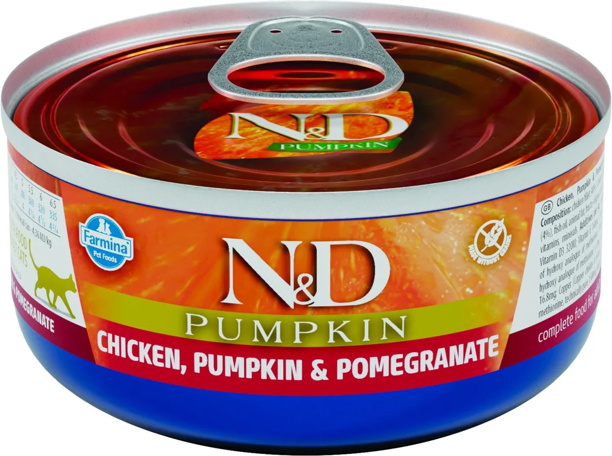 CAT CHICKEN & PUMPKIN & POMEGRANATE 80g von Farmina in Orange – Produktfoto