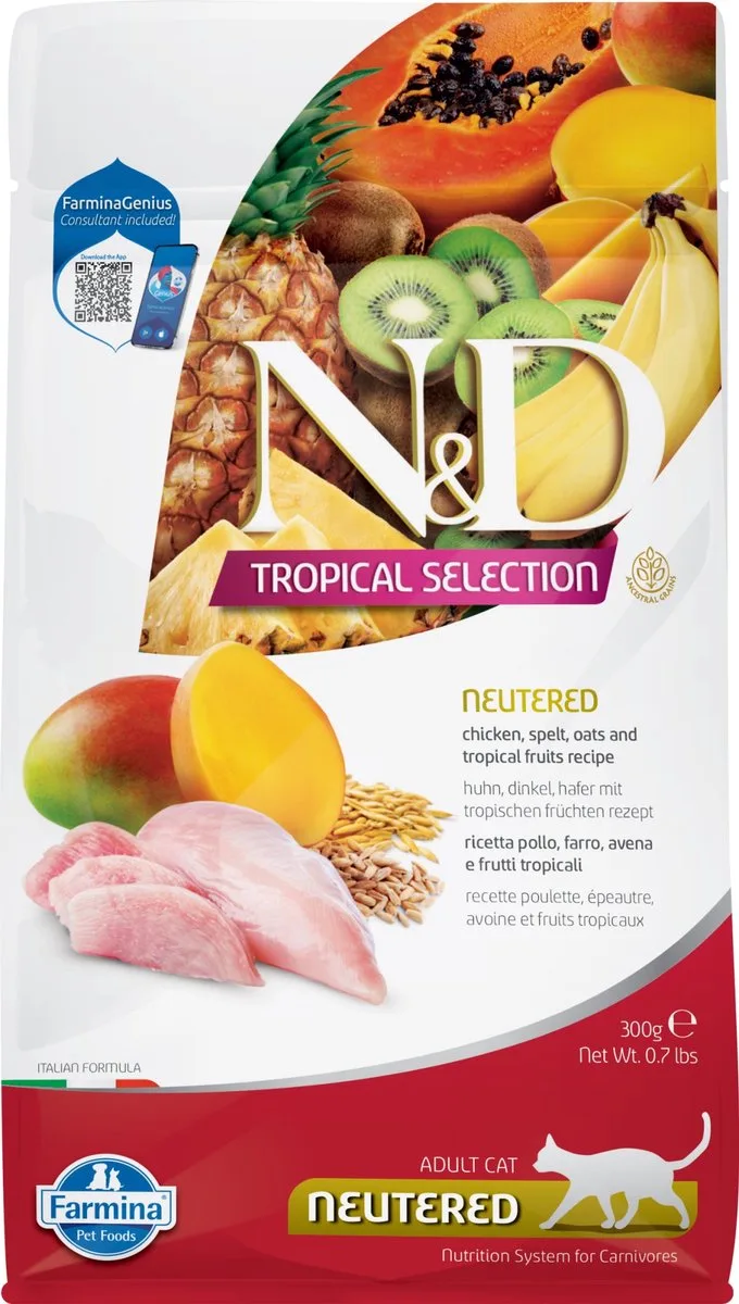 Cat Tropical Selection Chicken Neutered 300 gr van Farmina – productfoto