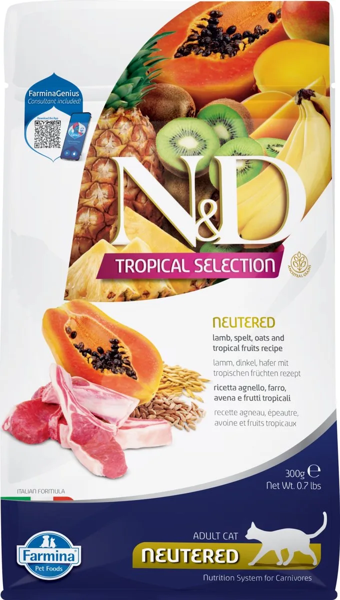 Cat Tropical Selection Lamb Neutered 300 gr van Farmina – productfoto