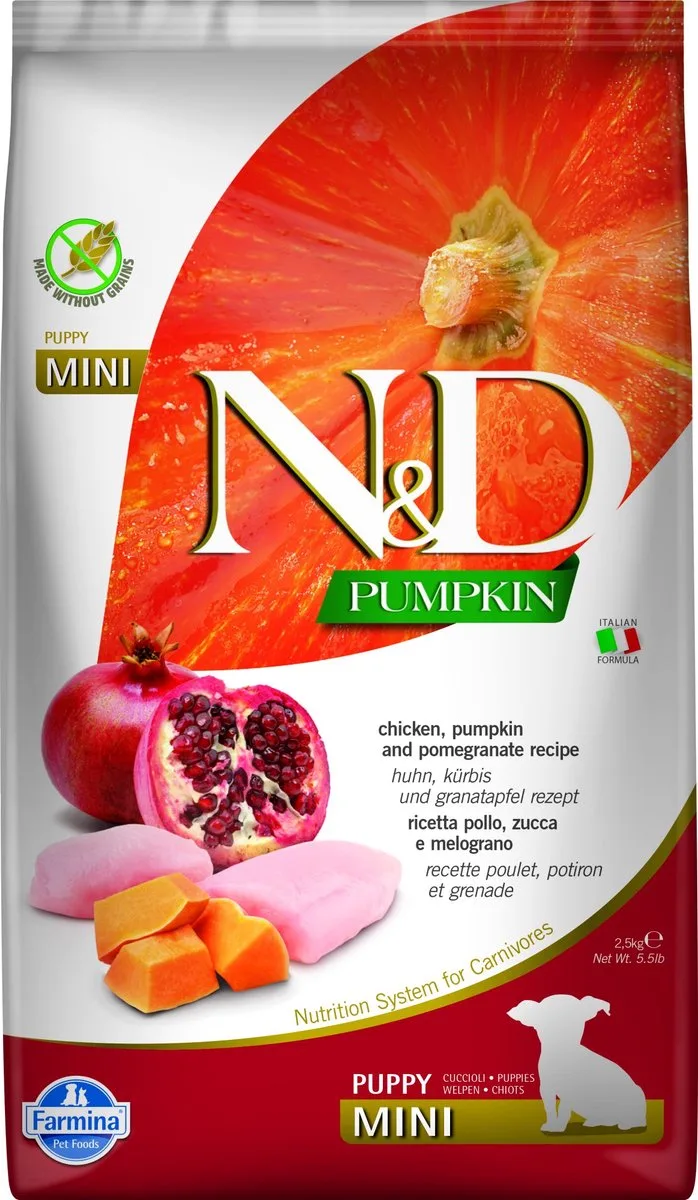 Chicken, Pumpkin & Pomegranate Puppy mini - droog hondenvoer - 2,5 kg by Farmina – product photo