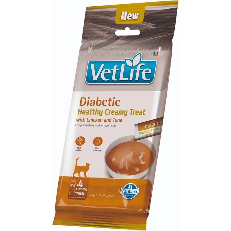 Creamy Vet Life Diabetische Kip & Tonijn Nat Kattenvoer 15x60g de Farmina – photo produit