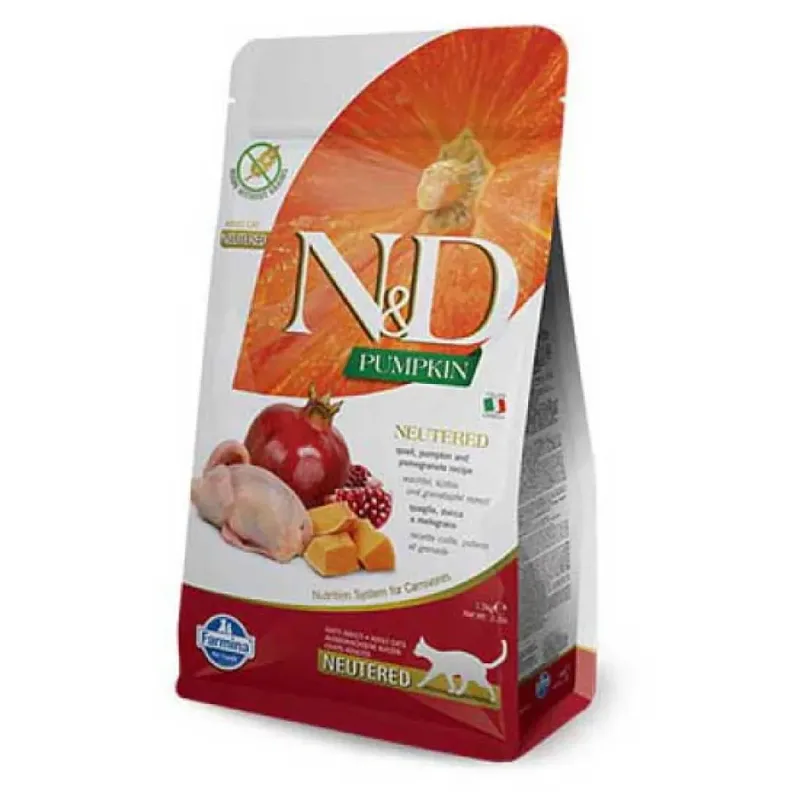 N&d Futter Für Kastrierte Katzen Mit Wachtel Und Kürbis 1.5kg von Farmina – Produktfoto