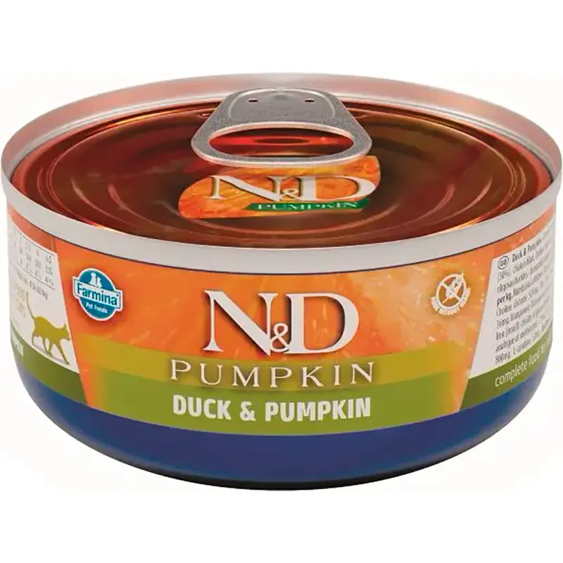 Eend & Pompoen Natvoer Voor Katten 24x70g by Farmina – product photo