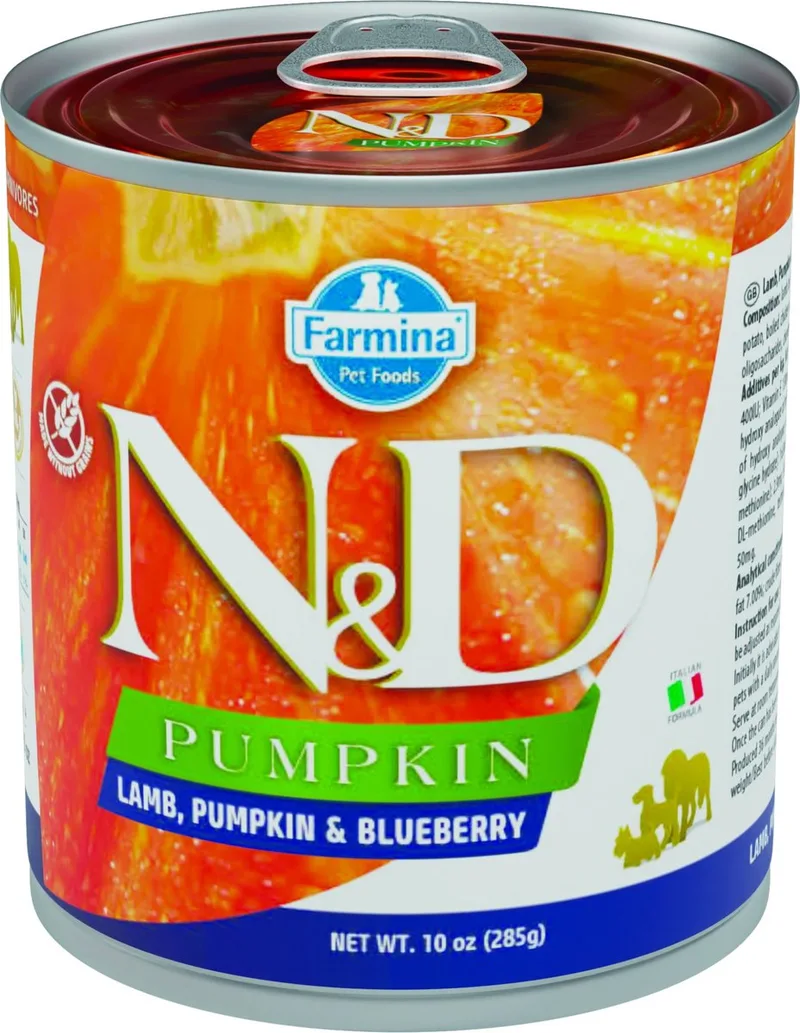 N&d Nassfutter Für Ausgewachsene Hunde Mit Lamm Kürbis Und Blaubeeren 285g von Farmina – Produktfoto