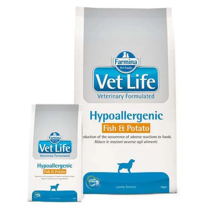 Vet Life Hypoallergénique Poisson Et Pomme De Terre Alimentation Pour Chien 12kg de Farmina – photo produit