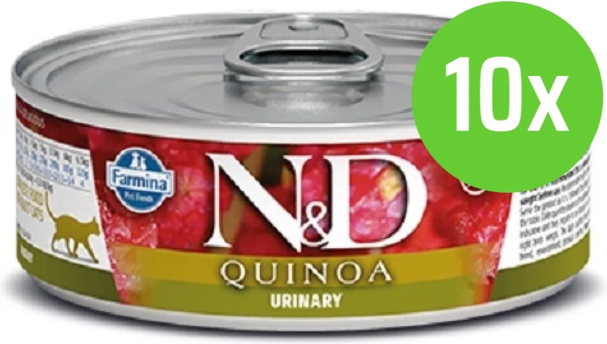 Kat Quinoa Urinary Eend Adult 80 gram - 10 blikjes de Farmina – photo produit
