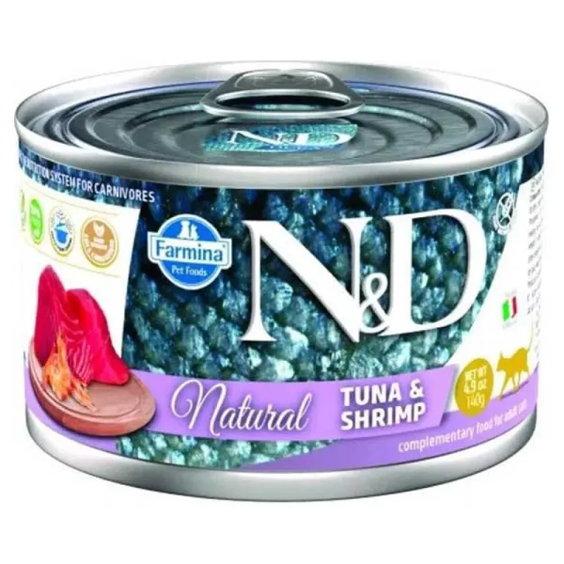 Kattennatuurlijke Tonijn-en Garnalen Nat Kattenvoer 140g by Farmina – product photo