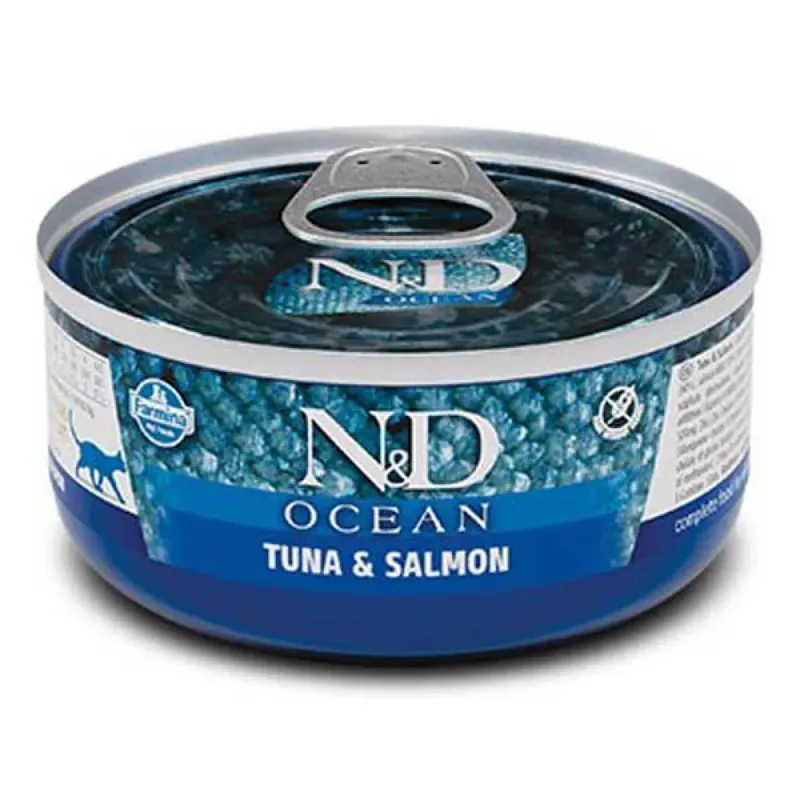 Nourriture Humide Pour Chats Avec Thon Et Saumon Dans L´océan Des Chats 70g de Farmina – photo produit