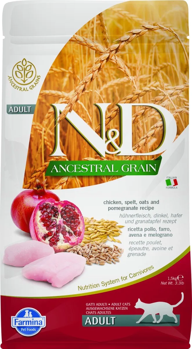 Kattenvoer Farmina N&D ANCESTRAL Volwassen Granaatappel Kip 1,5 Kg von Farmina – Produktfoto