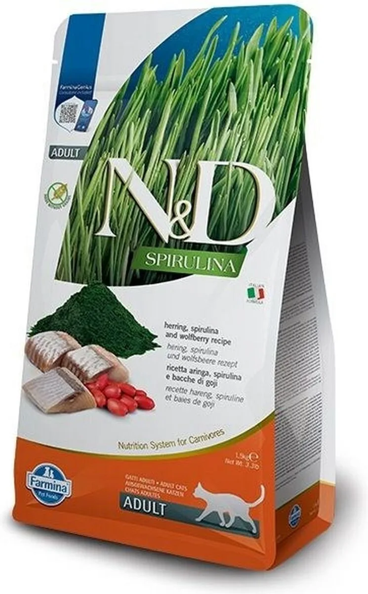 Kattenvoer Farmina N&D Spirulina Herring Kattenkruid Volwassen 1,5 Kg de Farmina – photo produit