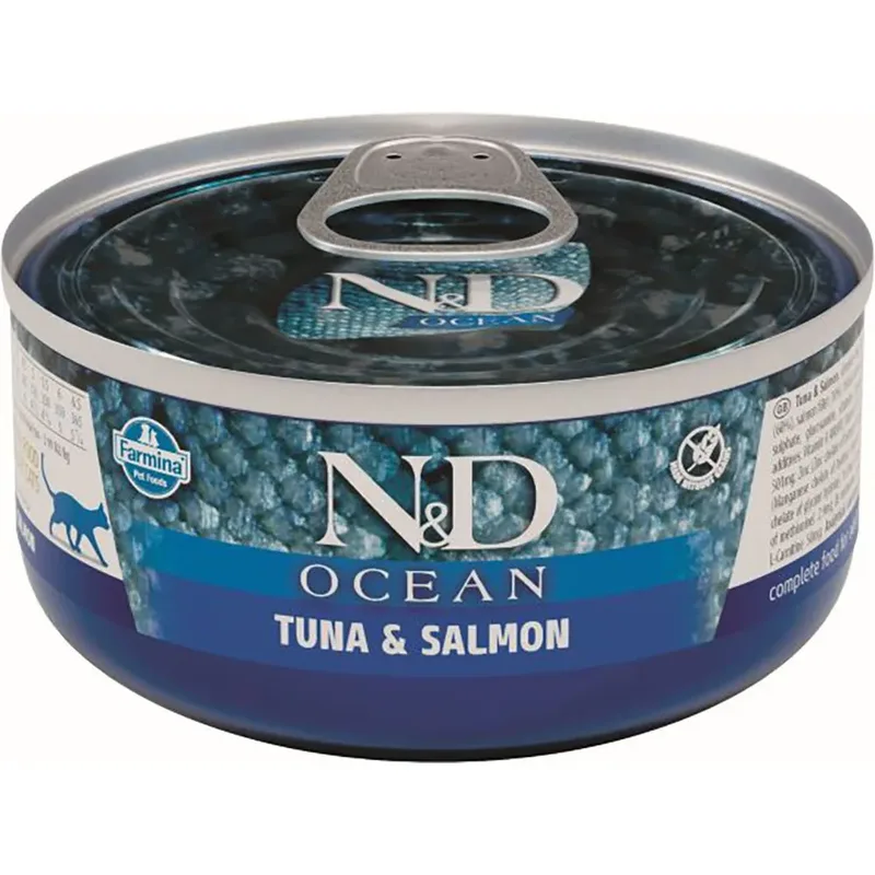 Kattenvoer In Doos Met Tonijn En Zalm Uit De Oceaan 24x70g by Farmina – product photo