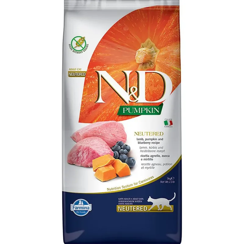 Kattenvoer Met Pompoen Gecastreerd Lam En Cranberry 5kg by Farmina – product photo