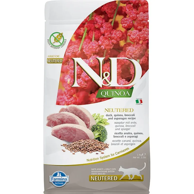 Nourriture Pour Chats Au Canard Castré Et Quinoa 1.5kg de Farmina – photo produit