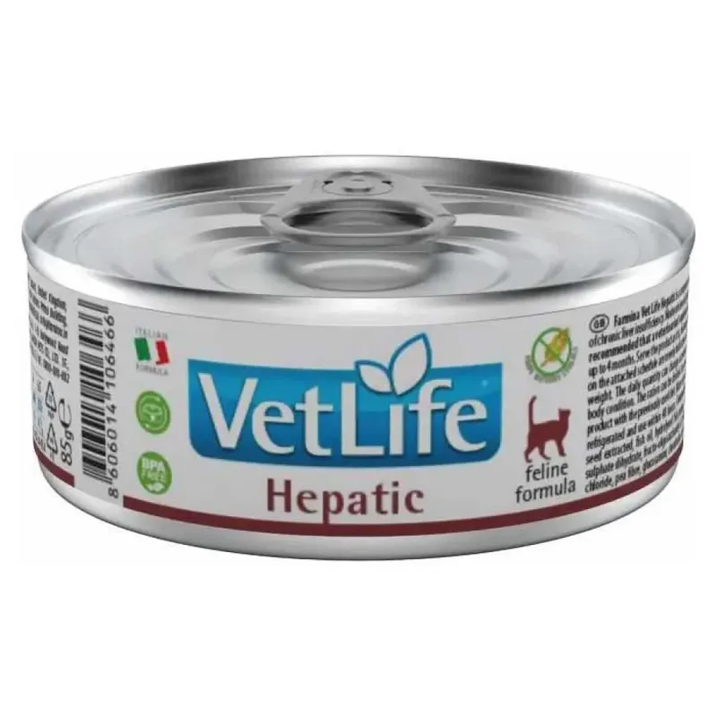 Aliment Pour Chat Vet Life Pour Le Soin Hépatique 85g 12 Unités de Farmina – photo produit