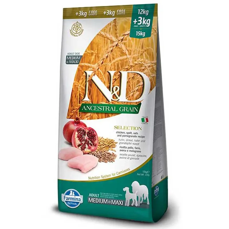 Medium Ancestral Grain Kip Volwassen Hondenvoer 15kg von Farmina – Produktfoto