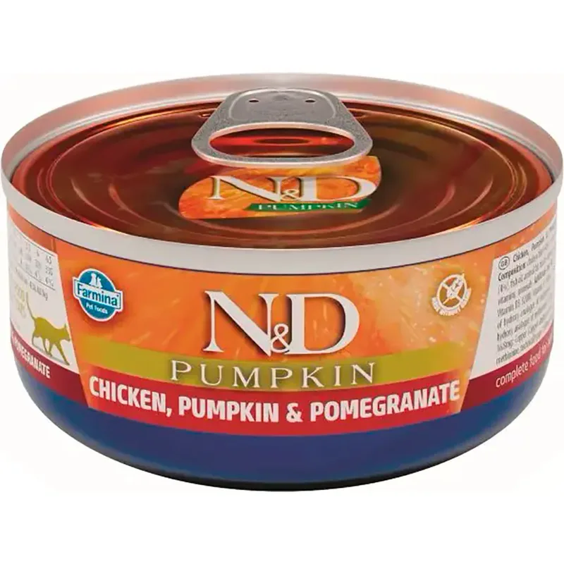 N&d Nassfutter Für Katzen Mit Hühnchen Und Kürbis 24x70g von Farmina – Produktfoto
