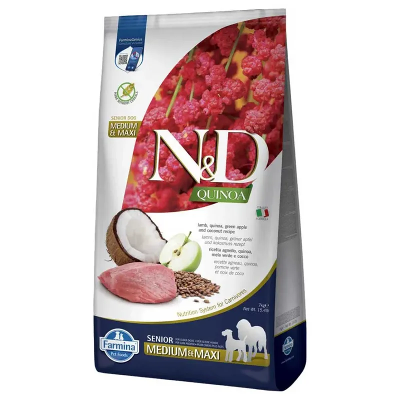 Nourriture Pour Chien à L´agneau N&d Quinoa Senior Med Maxi 7kg fra Farmina – produktbillede